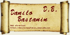 Danilo Baštanin vizit kartica